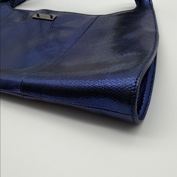 Vintage Gucci Metallic Python Blue Shoulder Bag - Picture 12 of 15